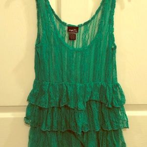 Green Ruffled Rue21 Tank Top